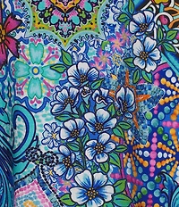 Ali Miles Multi Print Round Neck 3/4 Sleeve Tunic