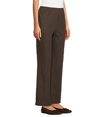 Ali Miles Petite Size Knit Straight Leg Pull-On Pant