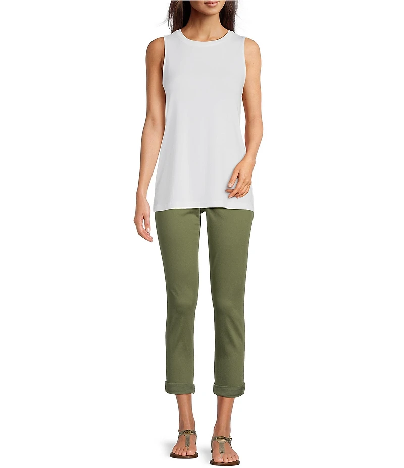 Ali Miles Petite Size Scoop Neck Crepe Lux Tank