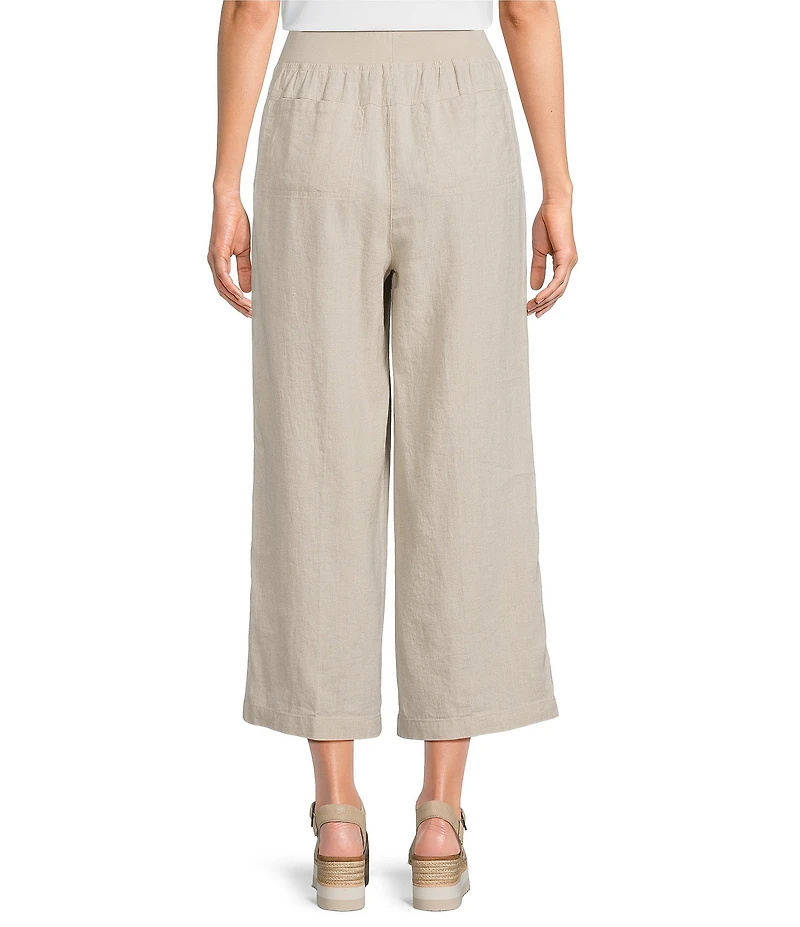 Ali Miles Petite Size Wide Leg Pull-On Cropped Pants