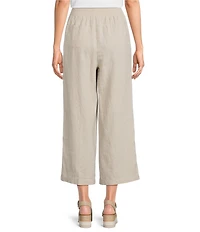 Ali Miles Petite Size Wide Leg Pull-On Cropped Pants