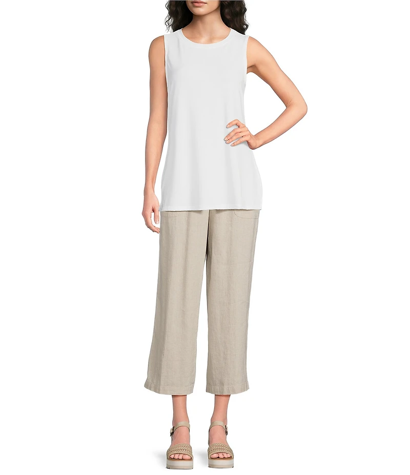 Ali Miles Petite Size Wide Leg Pull-On Cropped Pants