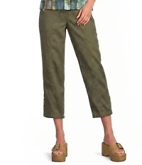 Ali Miles Petite Size Woven Drawstring Button Detail Hem Pants