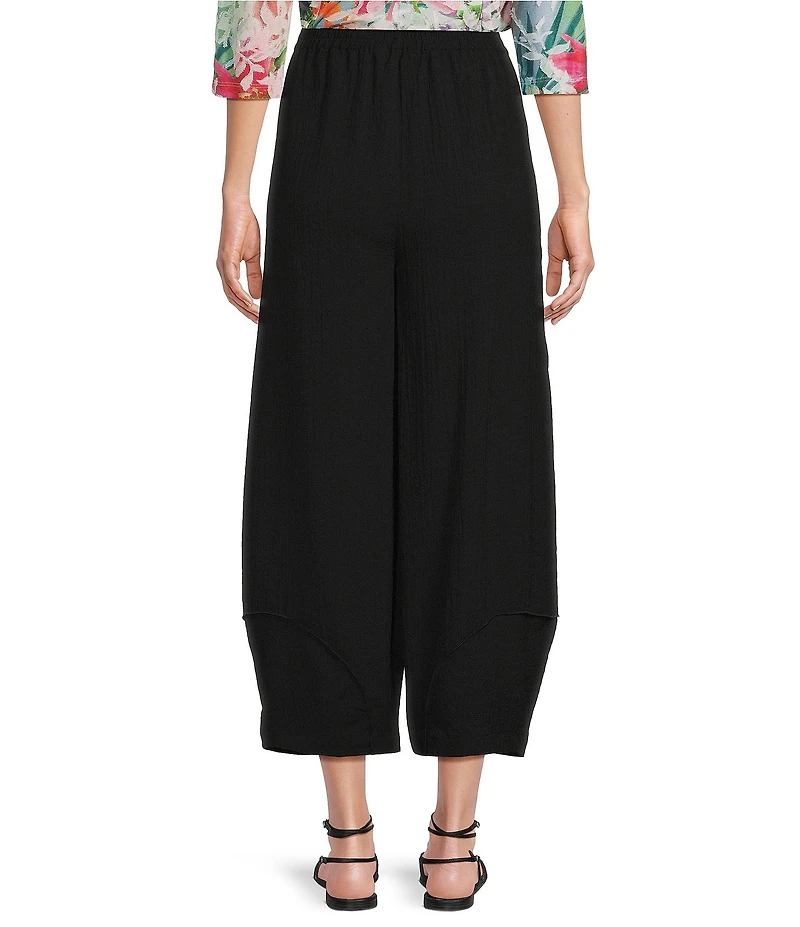 Ali Miles Petite Size Woven Elastic Waist Straight Leg Pull-On Pants