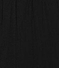 Ali Miles Petite Size Woven Elastic Waist Straight Leg Pull-On Pants