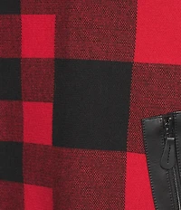 Ali Miles Plaid Knit Funnel Neck Dolman Sleeve Sweater