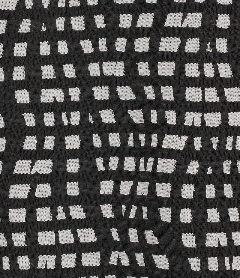 Ali Miles Plus Size Abstract Dotted Mock Neck Elbow Sleeve Zip-Front Tunic