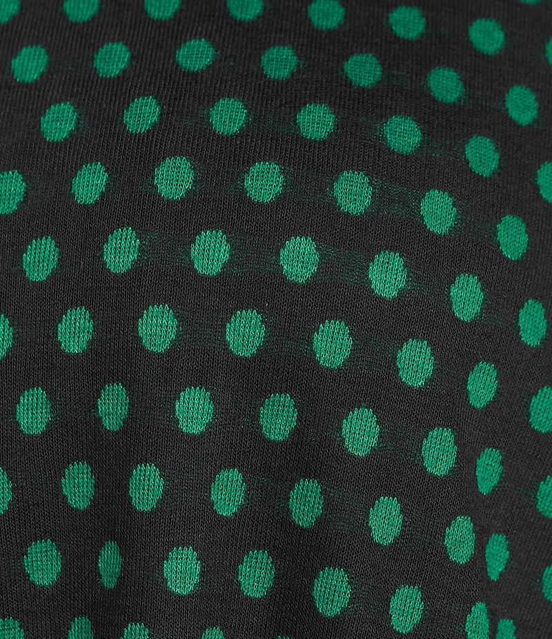 Ali Miles Plus Size Abstract Dotted Mock Neck Elbow Sleeve Zip-Front Tunic