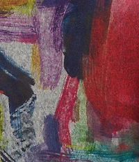 Ali Miles Plus Size Abstract Print Brushed Knit Cinched Cowl Neck Long Sleeve Pullover