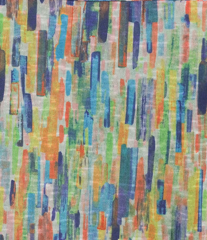 Ali Miles Plus Size Abstract Print Split V-Neck 3/4 Roll-Tab Sleeve Tunic