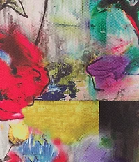 Ali Miles Plus Size Abstract Print Stand Collar 3/4 Sleeve Button-Front Jacket