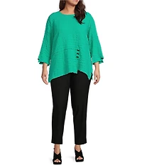 Ali Miles Plus Size Basic Pull On Skinny Leg Ankle Pants