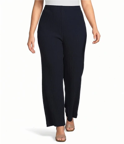 Ali Miles Plus Size Coordinating Wide Leg Pull-On Pants