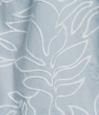 Ali Miles Plus Size Embroidered Leaf Pattern Split V-Neck 3/4 Tie Sleeve Tunic