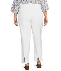 Ali Miles Plus Size Knit Pull-On Straight Leg Pants