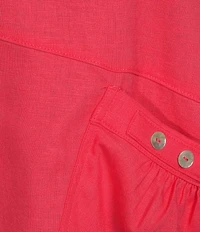 Ali Miles Plus Size Linen-Blend Round Neck 3/4 Sleeve Top