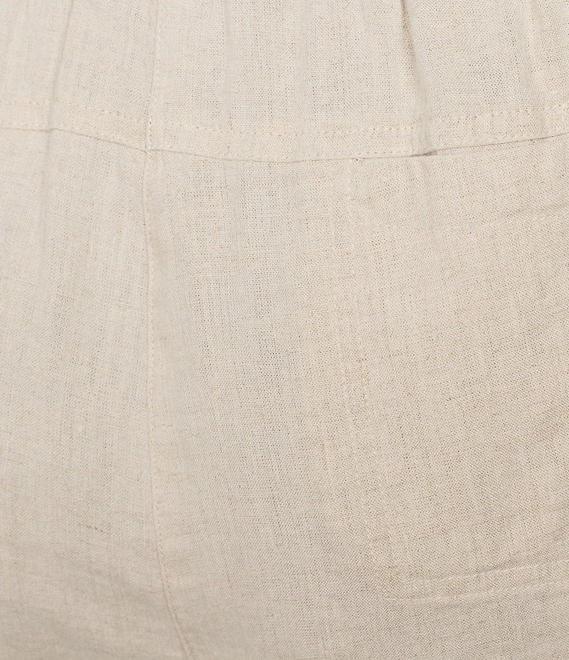 Ali Miles Plus Size Linen Blend Wide Leg Pull-On Cropped Pants