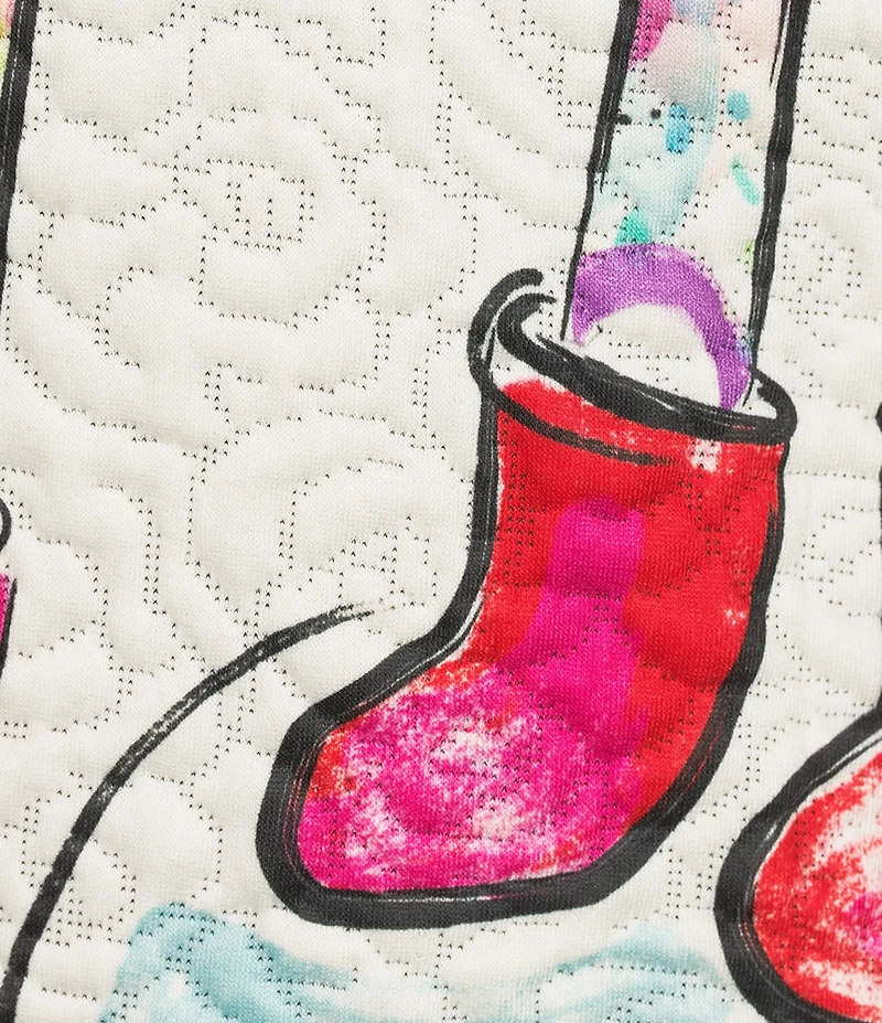 Ali Miles Plus Size Novelty Animal Cat Print Quilted Knit Popover Tunic