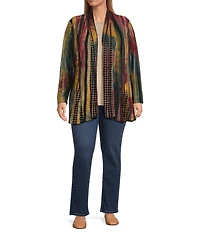 Ali Miles Plus Size Crepe Lux Crew Neck Sleeveless Tank