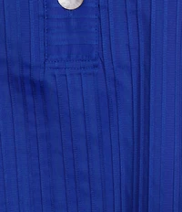 Ali Miles Plus Size Textured Stripe Woven Wire Collar 3/4 Sleeve Button Front Placket Shirt