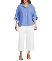 Ali Miles Plus Size Woven Cropped Pants