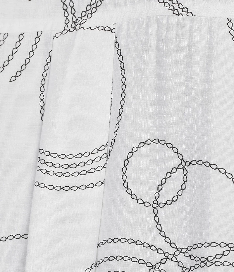 Ali Miles Plus Size Woven Geometric Print Point Collar 3/4 Sleeve Button-Front Tunic