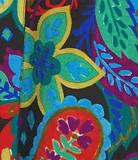 Ali Miles Plus Size Woven Paisley Floral Multi Print Collared V-Neck 3/4 Sleeve Tunic
