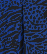 Ali Miles Plus Size Woven Zebra Leopard Print Wire Collar 3/4 Sleeve Button Front Tunic