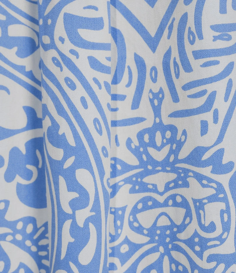 Ali Miles Point Collar 3/4 Sleeves Antique Print Soft Cotton Shirt