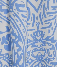 Ali Miles Point Collar 3/4 Sleeves Antique Print Soft Cotton Shirt