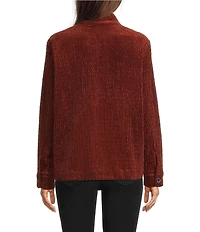 Ali Miles Point Collar Long Sleeve Button Front Jacket