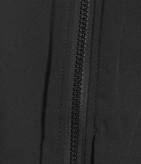 Ali Miles Reversible Abstract Print Quilted Stand Collar Long Sleeve High-Low Zip Front Jacket