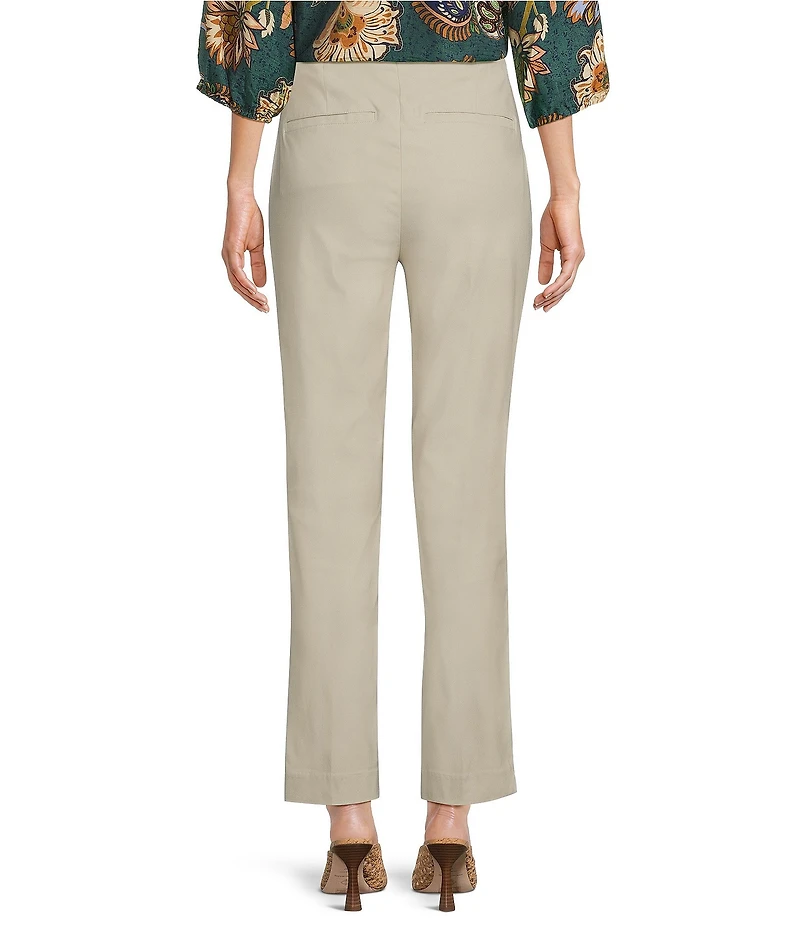 Ali Miles Solid Woven Skinny Leg No Waist Pull-On Ankle Pants