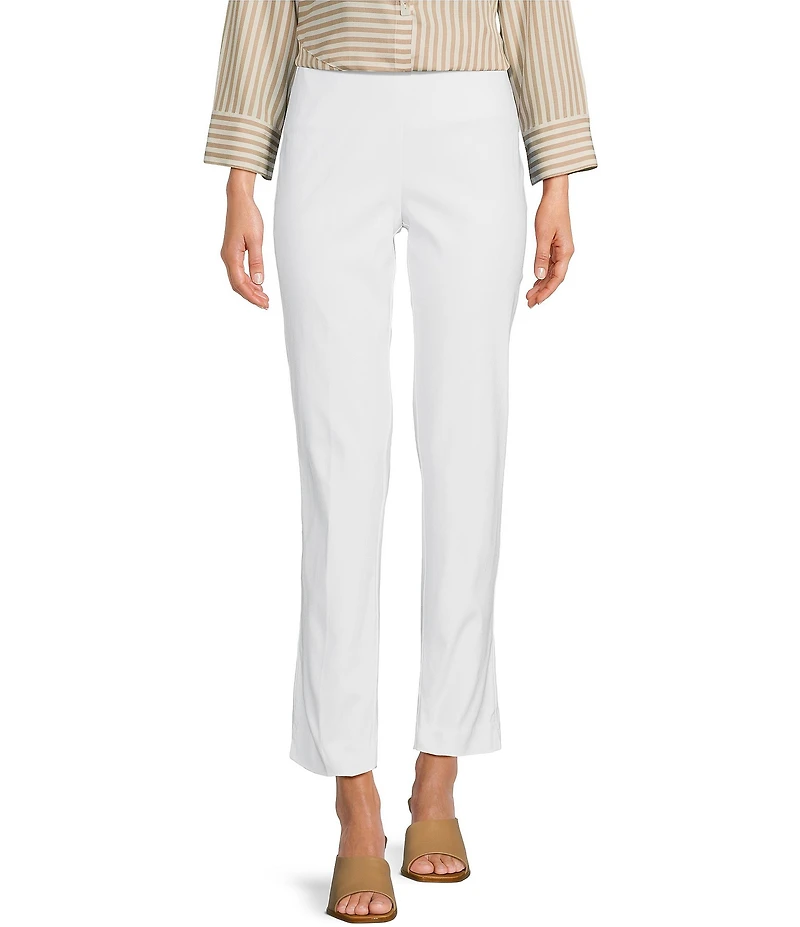 Ali Miles Solid Woven Skinny Leg No Waist Pull-On Ankle Pants