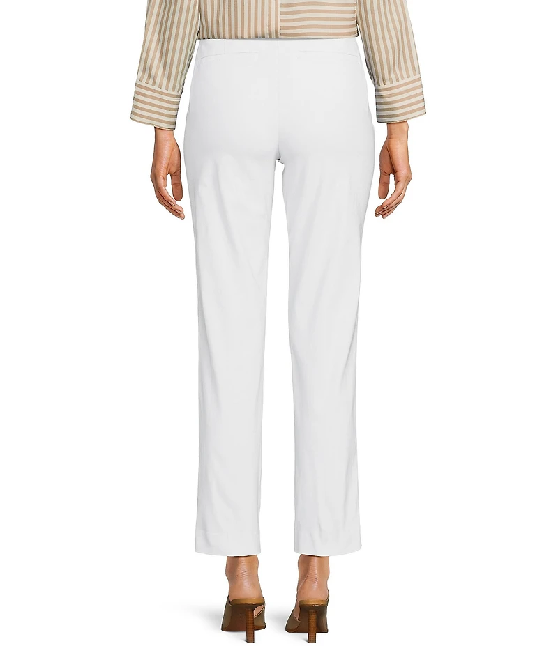 Ali Miles Solid Woven Skinny Leg No Waist Pull-On Ankle Pants