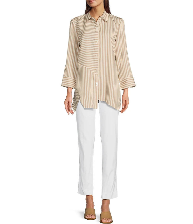 Ali Miles Solid Woven Skinny Leg No Waist Pull-On Ankle Pants