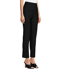 Ali Miles Solid Woven Skinny Leg No Waist Pull-On Ankle Pants