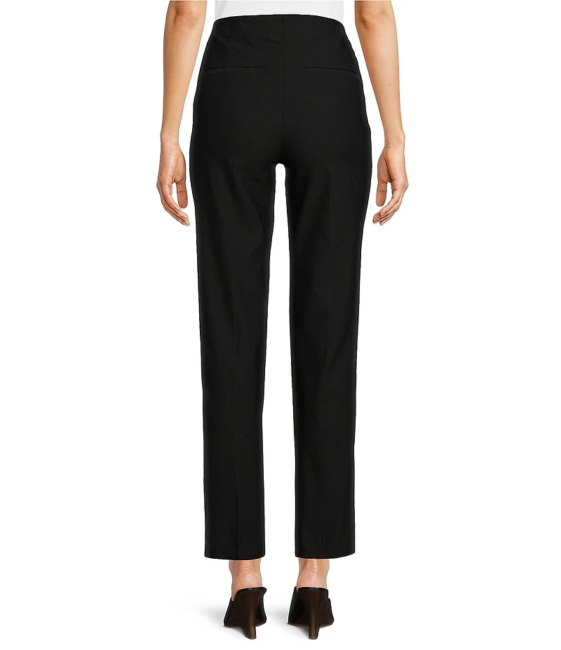 Ali Miles Solid Woven Skinny Leg No Waist Pull-On Ankle Pants