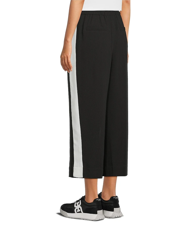 Ali Miles Straight Leg Side Stripe Cropped Pants