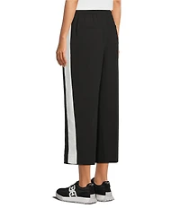 Ali Miles Straight Leg Side Stripe Cropped Pants