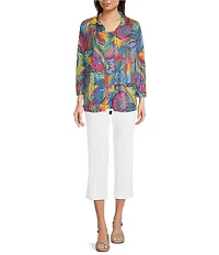 Ali Miles Tropical Multi Print Button Front Tank Set