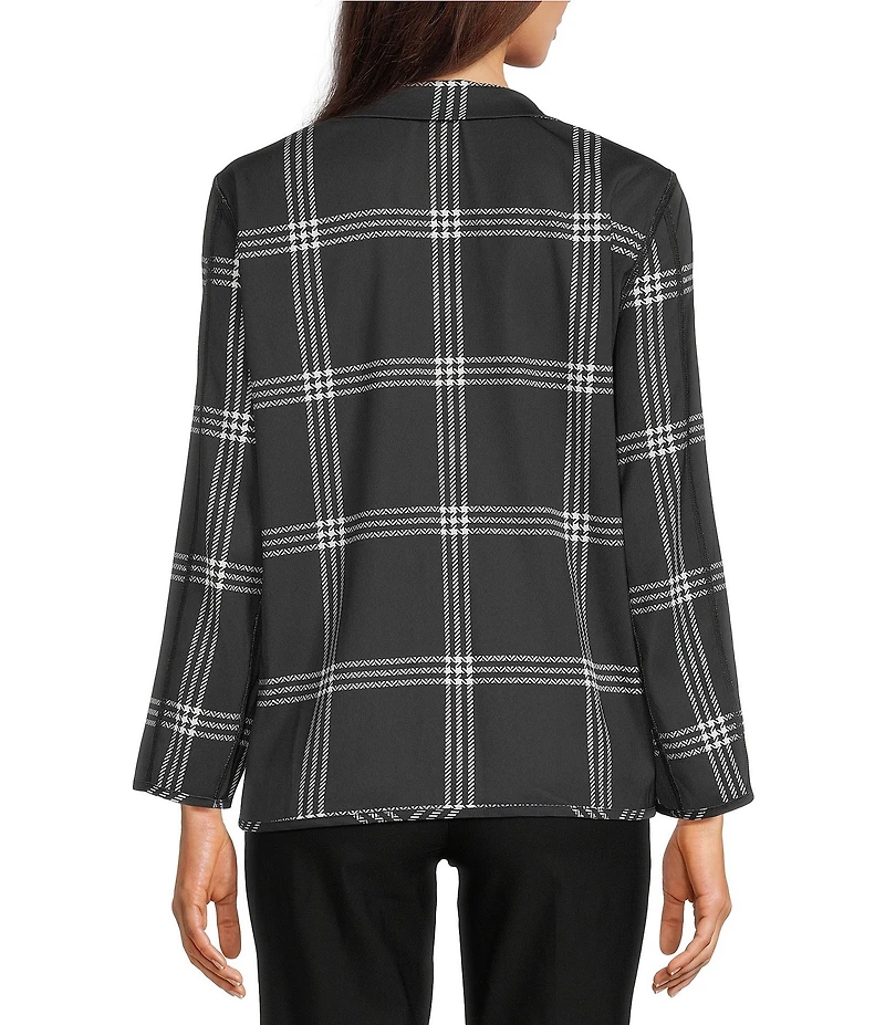 Ali Miles Woven Abstract Multi Print Stand Collar Long Sleeve Reversible Jacket