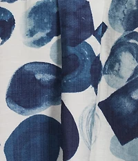 Ali Miles Woven All Over Dot Print Point Collar 3/4 Roll-Tab Sleeve Button Front Tunic