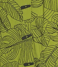 Ali Miles Woven Allover Floral Embroidered Point Collar 3/4 Sleeve Button Front Tunic