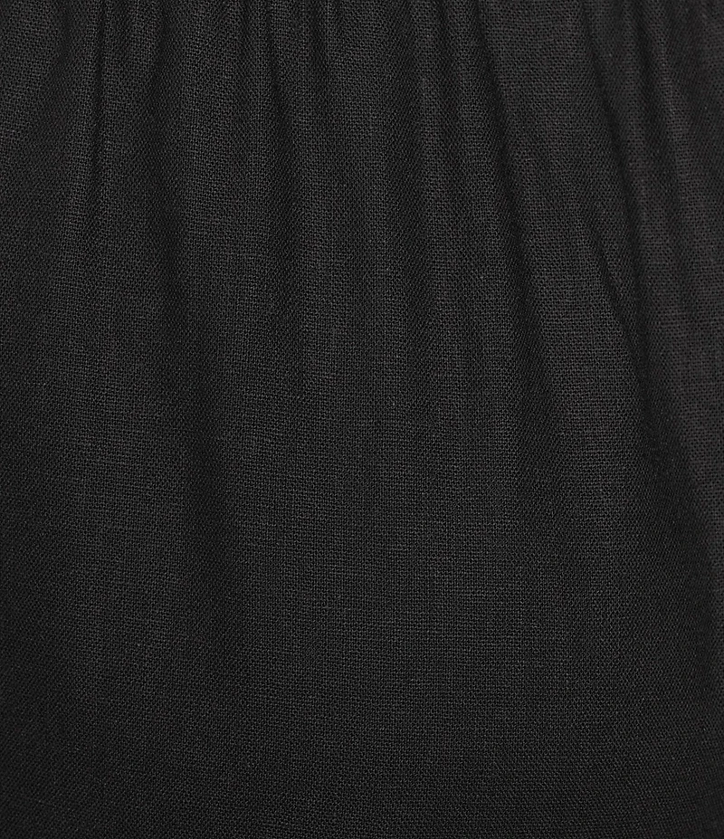 Ali Miles Woven Button Detail Pull-On Ankle Pants