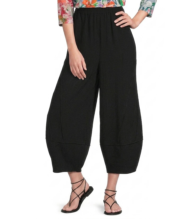 Ali Miles Woven Elastic Waist Straight Leg Pull-On Pants