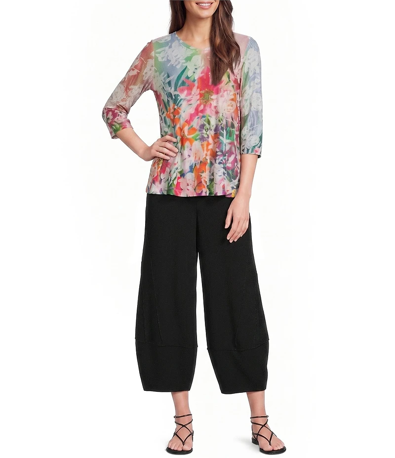 Ali Miles Woven Elastic Waist Straight Leg Pull-On Pants