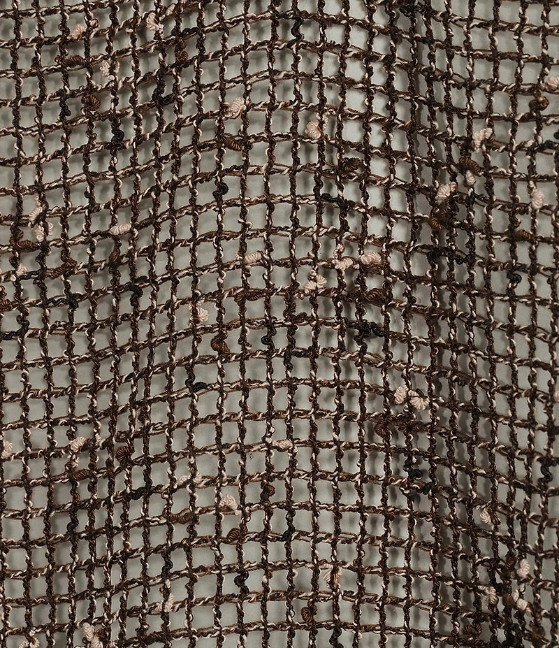 Ali Miles Woven Mesh 3/4 Sleeve High Low Open Front Jacket