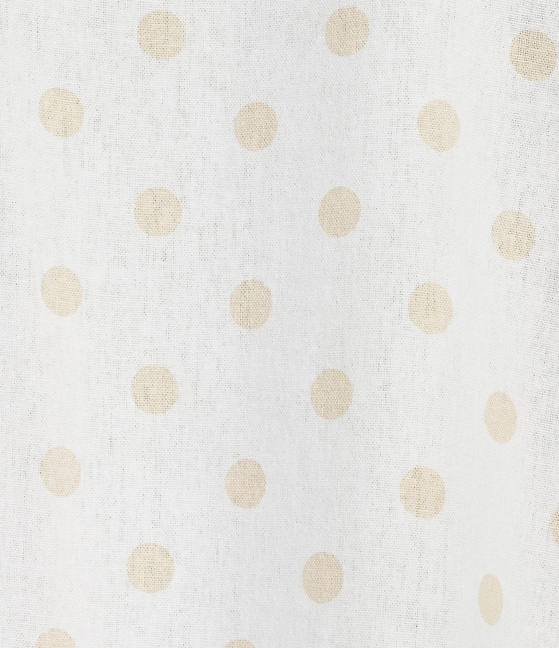Ali Miles Woven Multi Dot Round Neck Short Sleeve Frayed Hem Tunic
