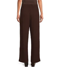 Ali Miles Woven Pull-On Wide Leg Ankle Length Pants